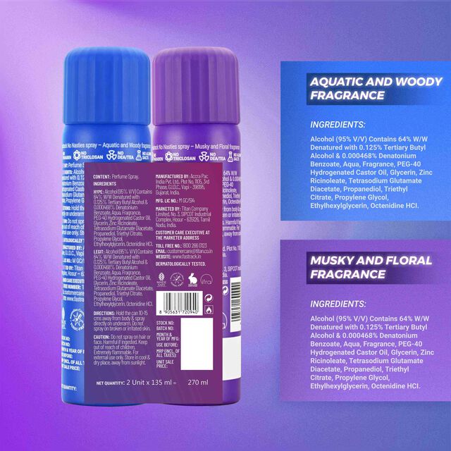 Fastrack No Nasties Perfume Spray - Hype & Legit (Pack of 2)