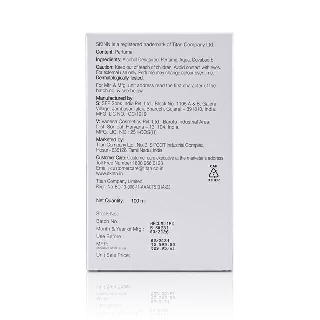 Skinn by Titan Raw 100 ML Perfume for Men EDP