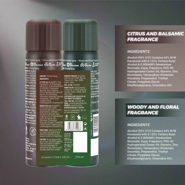 Fastrack No Nasties Perfume Spray - Lit & Badass (Pack of 2)